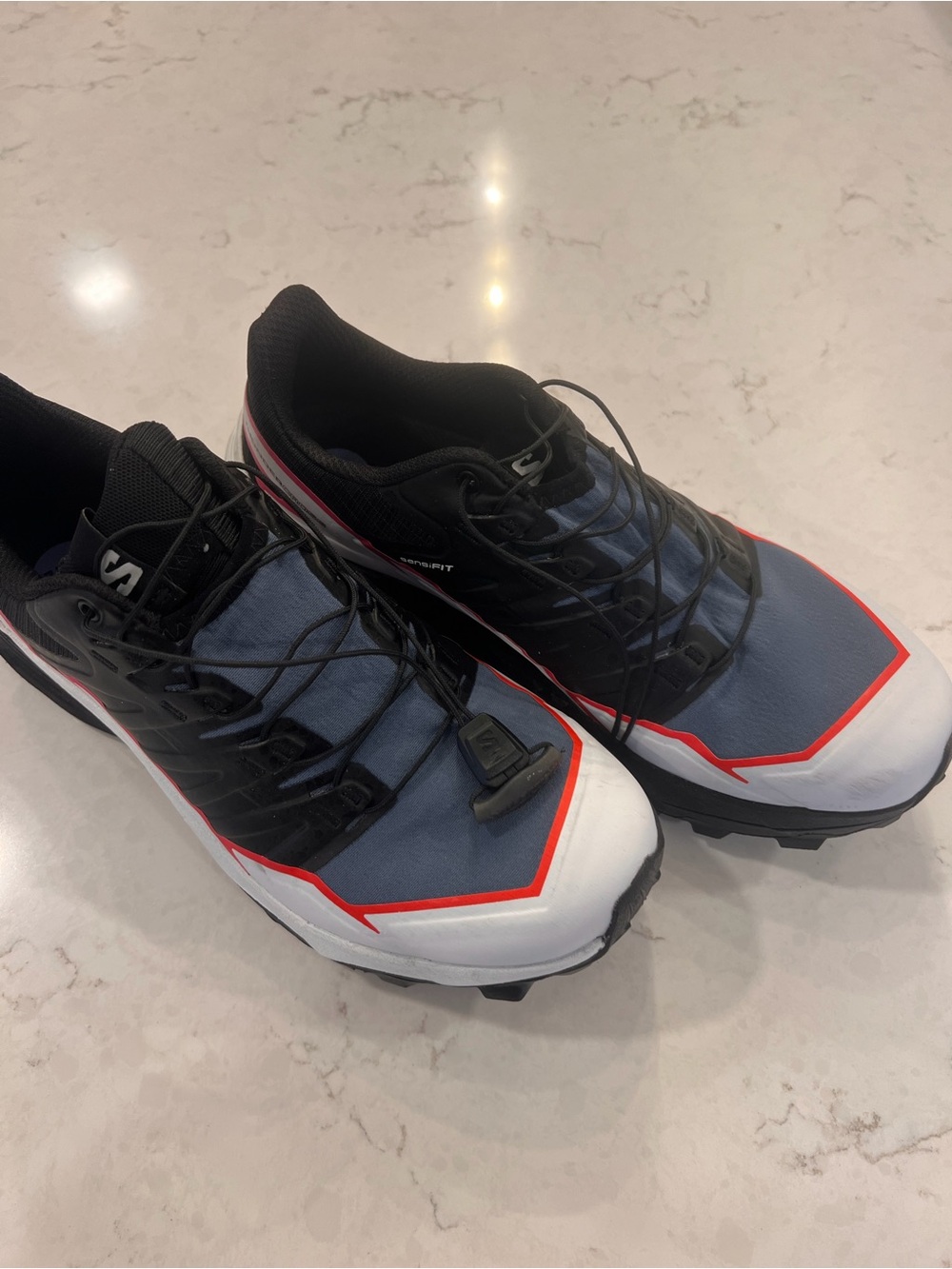 Salomon Men's Trail Shoes in Blue, Black, White & Red Trim